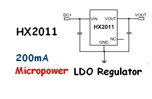 HX2011-200mA, Micropower LDO Regulator